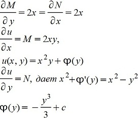 Уравнение в полных дифференциалах