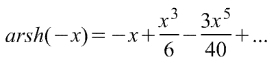 Разложение в ряд Тейлора функции arsh(-x)