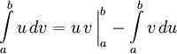 Формула интегрирования по частям определенные интегралы: