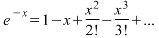 Разложение в ряд Тейлора функции e^-x